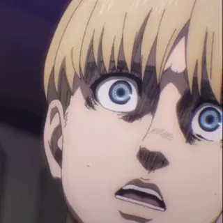 😳 Armin Arlert Attack on Titan Armin Arlert, Attack on Titan, anime, character, worried, scared telegram sticker