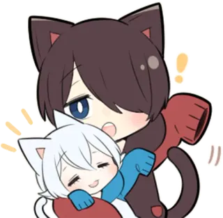 👋 gato, anime, kawaii, lindo, pegatina, dibujos animados, chibi, adorable telegram sticker