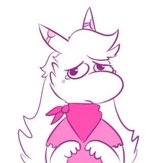 😢 kreskówka, smutny, płacz, łzy, postać, różowy telegram sticker