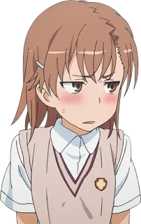 😳 Mikoto Misaka A Certain Scientific Railgun อนิเมะ, ตัวละคร, มิซากะ มิโคโตะ, เรลกัน, ผู้หญิง telegram sticker