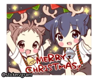 🎅 MERRY CHRISTMAS! Natal, festivo, rena, feriado, fofo, anime whatsapp sticker