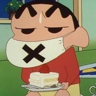 ☄ Shin-chan Crayon Shin-chan Shin-chan, Anime, Masque, Gâteau, Dessin animé whatsapp sticker
