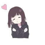 💕 anime, girl, cute, kawaii, heart, cartoon whatsapp sticker