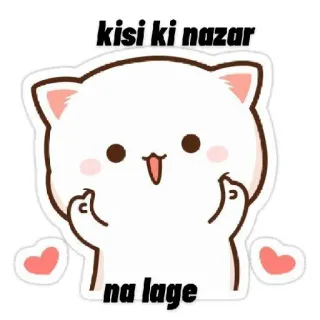 🙈 kisi ki nazar
na lage gato, lindo, sticker, amor, corazón, melocotón, gatito whatsapp sticker
