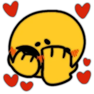 🗝 อิโมจิ, หัวใจ, ความรัก, มีความสุข, สีเหลือง telegram sticker