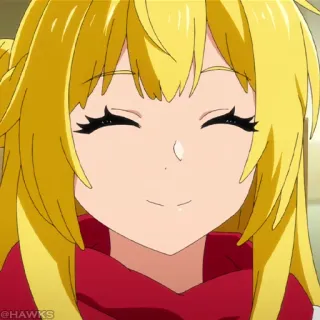 ⚔️ @HAWKS anime, personage, glimlach, meisje, blond haar telegram sticker
