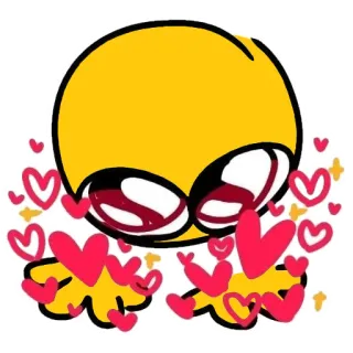 ❤️ liebe, süß, herzen, emoji, gelb, kawaii telegram sticker