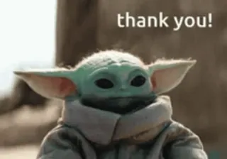 🙏 Baby Yoda The Mandalorian thank you! Малыш Йода, Мандалорец, Спасибо, Грогу, Звездные войны telegram sticker
