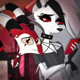 💞 Loona Helluva Boss Helluva Boss, Loona, Kreskówka, Naklejka, Animacja telegram sticker