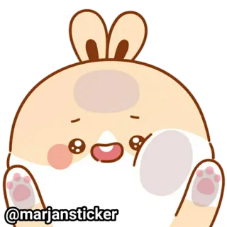 ❤️ @marjansticker милый, кролик, зайчик, мультик, животное, стикер telegram sticker