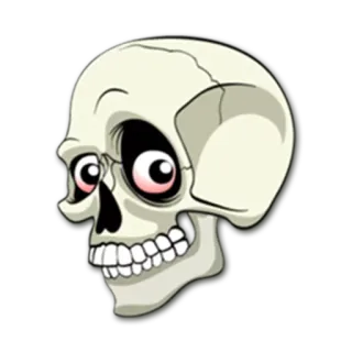 😜 crâne, squelette, dessin animé, effrayant, halloween whatsapp sticker