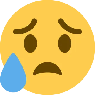 😥 emoji, sad, crying, expression, face telegram sticker