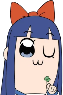 🍀 Pipimi Pop Team Epic anime, manga, cute, four leaf clover, Pipimi telegram sticker