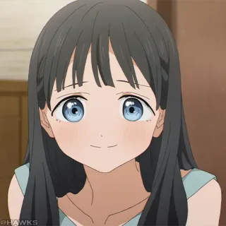 🎐 @HAWKS Anime, Ragazza, Carina, Sorriso, Animazione telegram sticker