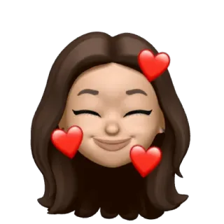 🥰 Emoji, Corações, Desenho animado, Mulher, Amor, Rosto telegram sticker