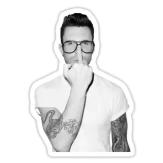 🖕 мужчина, средний палец, жест, очки, татуировки, портрет, оскорбительный whatsapp sticker