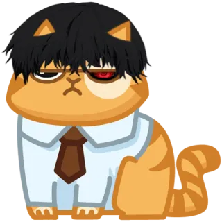 😕 Katze, Anime, Tier, Cartoon, Büro, Figur whatsapp sticker