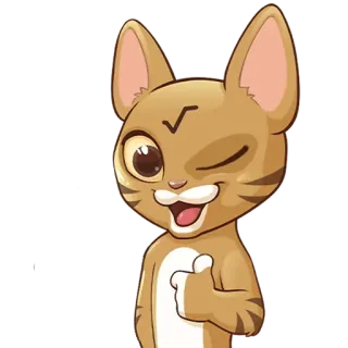 😉 gato, animal, dibujo animado, amigable, guiño, lindo, pulgar arriba telegram sticker
