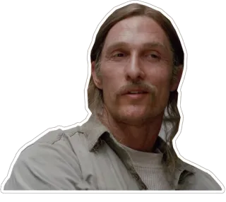 😏 Matthew McConaughey True Detective Мэттью МакКонахи, актер, Настоящий детектив, телесериал telegram sticker