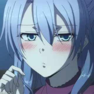 🧪 动漫, 女孩, 脸红, 卡通, 角色 telegram sticker