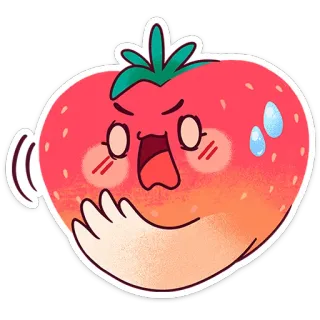 🍓 tomate, irritado, bravo, fruta, adesivo, desenho animado, expressão telegram sticker
