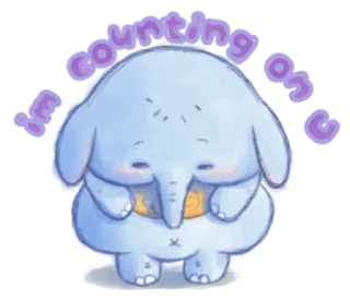 🍯 I'm counting on u Elefant, Cartoon, Süß, Tier, Anfrage, Unterstützung, Freundlichkeit telegram sticker