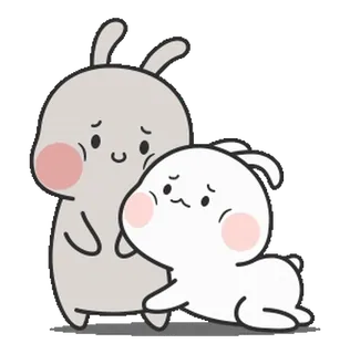 🥰 lapin, mignon, kawaii, dessin animé, animal, amitié, bunny telegram sticker
