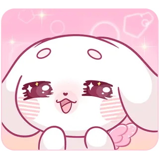 🤩 cute, kawaii, character, animal, bunny, sparkle, cartoon telegram sticker