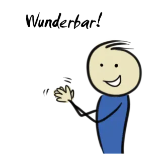 👏 Welcome! willkommen, strichmännchen, gruß, cartoon, handbewegung whatsapp sticker