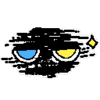 🔍 ブロブ, ピクセルアート, アニメ, 抽象, キャラクター, 目, 絵文字 telegram sticker