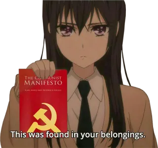 🇷🇺 This was found in your belongings. anime, communist manifesto, communism, politics, hammer and sickle, book telegram sticker