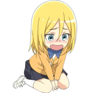 😳 Krista Lenz Attack on Titan anime, cartoon, chibi, krista lenz, attack on titan telegram sticker