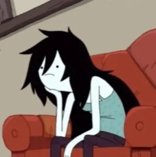🖤 Marceline Adventure Time cartoon, vampire, girl, sad, emo, Adventure Time, Marceline whatsapp sticker