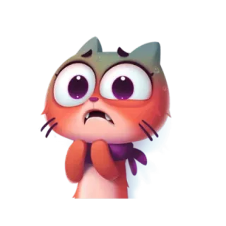 😯 cat, cartoon, sticker, cute, animal, animated telegram sticker