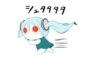 🏃‍♀ 애니메이션, 만화, 캐릭터, 귀여운, 눈, 머리카락, 헤드폰 telegram sticker