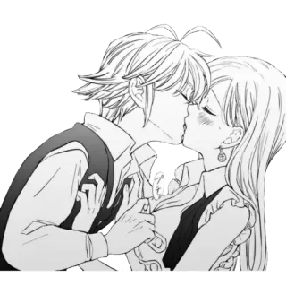 💕 Elizabeth Liones Seven Deadly Sins Anime, Kuss, Romantik, Paar, Seven Deadly Sins, Meliodas, Elizabeth Liones telegram sticker