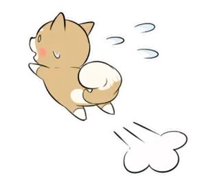 🏃 животное, собака, мультфильм, пердеть, бег, милый telegram sticker