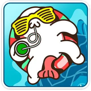 ⭐ ปลาหมึก, แว่นกันแดด, น่ารัก, การ์ตูน, ทะเล, สัตว์ telegram sticker