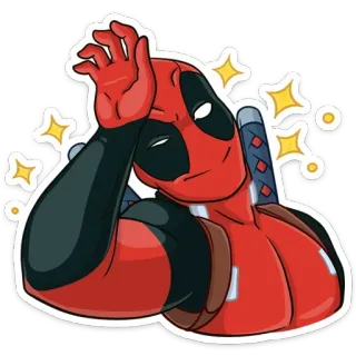 😞 Deadpool เดดพูล, มาร์เวล, การ์ตูน, ซูเปอร์ฮีโร่, ตลก, ประชดประชัน, ดาบ telegram sticker