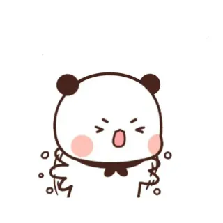 💚 Panda, Fofo, Bravo, Kawaii, Desenho animado telegram sticker