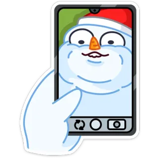 ☺️ Muñeco de nieve, Dibujos animados, Navidad, Gorro de Papá Noel, Invierno, Selfie whatsapp sticker