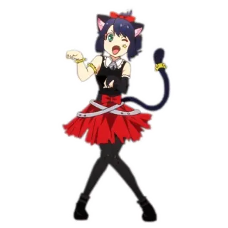 💃 Аниме девушка, Кошачьи уши, Косплей, Милый, Мультфильм telegram sticker
