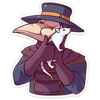 🐁 чумной доктор, крыса, шляпа, маска, эпидемия telegram sticker