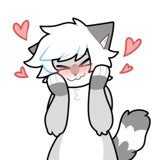 💕 gato, anime, amor, corações, fofo, kawaii telegram sticker