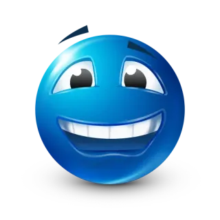 😇 Smiley, Emoji, Azul, Dibujo animado, Feliz, Cara whatsapp sticker