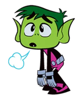 😡 Beast Boy Teen Titans verde, cartone animato, eroe, teenager, supereroe telegram sticker