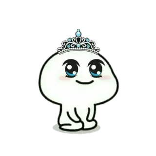 🥺 carino, kawaii, cartone animato, principessa, tiara, blob telegram sticker