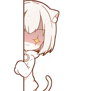 😶 Anime, Neko-girl, Mignon, Kawaii, Chibi telegram sticker
