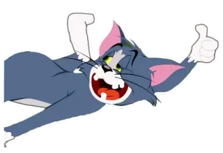 🤙 Tom Cat Tom and Jerry dessin animé, chat, pouce levé, joyeux, personnage telegram sticker