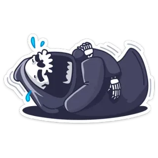 😂 Grim Reaper 死神, 死亡, 骷髅, 疲惫, 卡通, 悲伤, 精疲力竭 telegram sticker